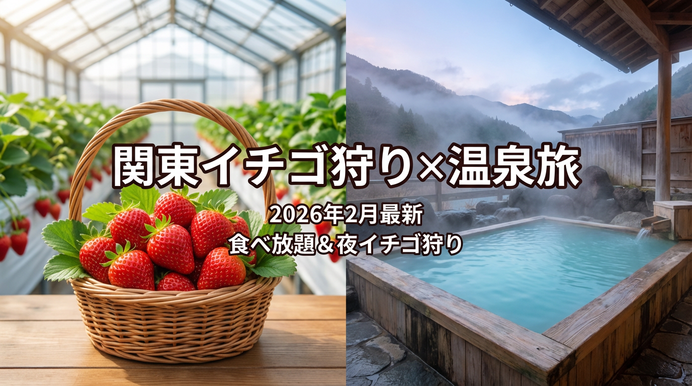 いちご狩り×温泉